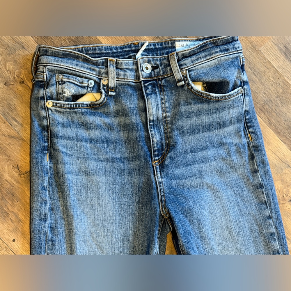 Rag and Bone Super High rise Skinny Sz27 30 inseam Distressed - Picture 7 of 9